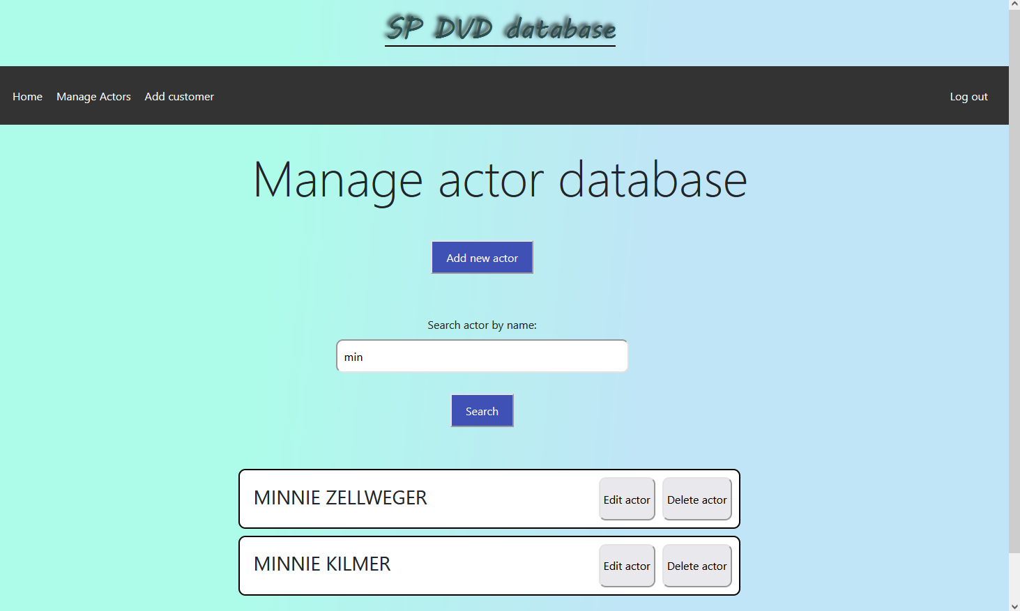 actor management page